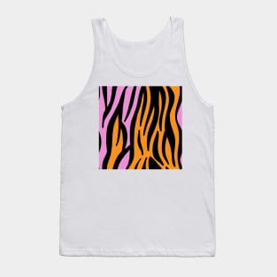 Pink and Orange Zebra Print Tank Top